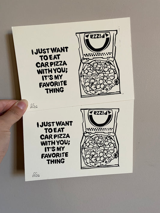 Car Pizza original print 5x7 ❤️🍕